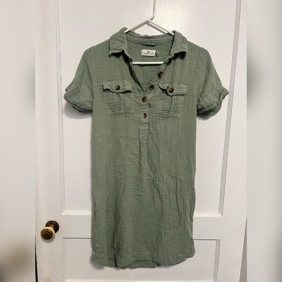 VINEYARD VINES
Margo Double Gauze
Shirt Dress In Sage Olive $158 Size 0 - Picture 1 of 6